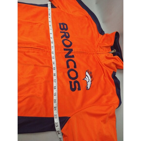 Denver Broncos Fleece NFL Full Zip Team Apparel XLT Orange Blue Mock Neck - Picture 3 of 6